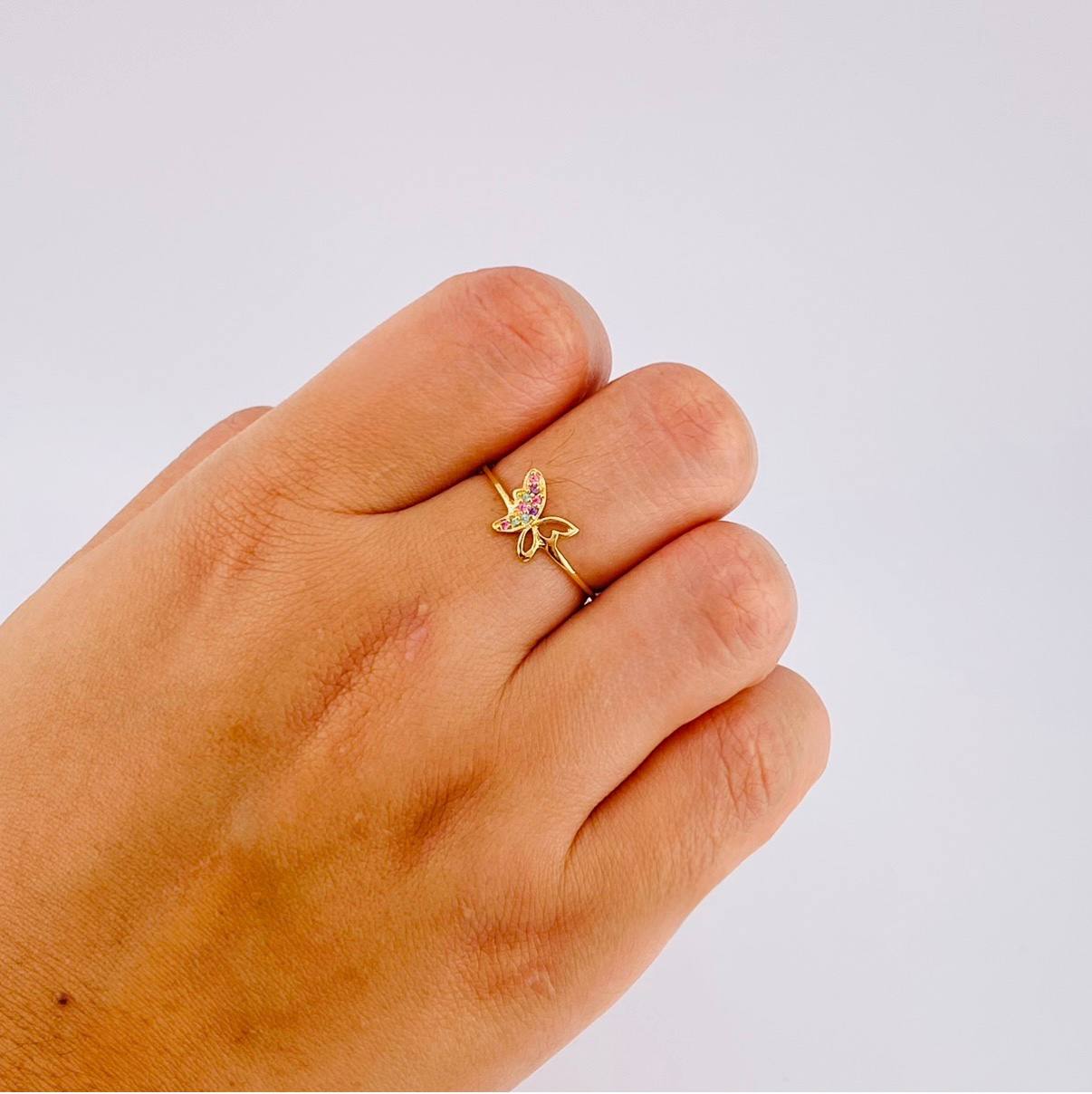 Anillo Mariposa Silueta 1.1 g / T8 Oro Amarillo 18K