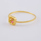 Anillo Recuadro Triqui 1 g / T7 1/2 Oro Amarillo 18K