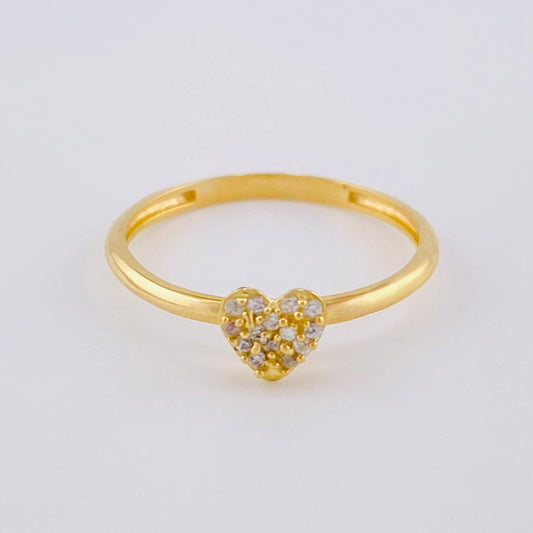 Anillo Corazon Tupido 1.6 g / T7 1/4 Oro Amarillo 18K