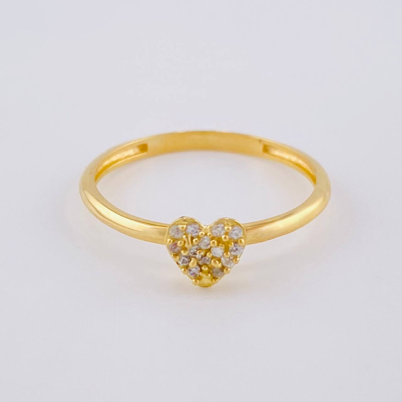 Anillo Corazón Tupido 1.65 g / T8 1/4 Oro Amarillo 18K