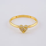 Anillo Corazón Tupido 1.65 g / T8 1/4 Oro Amarillo 18K