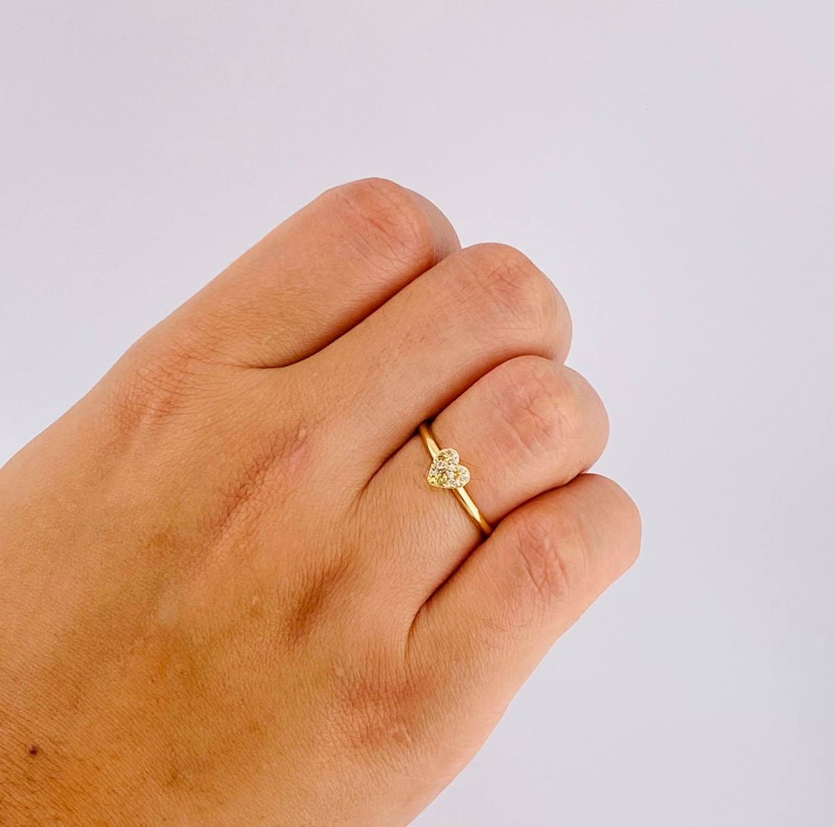 Anillo Corazón Tupido 1.65 g / T8 1/4 Oro Amarillo 18K