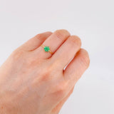 Anillo Flor Driada Esmeraldas 14Pts 1.35 g / T6 1/4 Oro Amarillo 18K