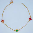 Tobillera Trebol 3.8gr / 25.3cm / Oro Amarillo 18K &