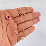 Tobillera Trebol 3.8gr / 25.3cm / Oro Amarillo 18K &