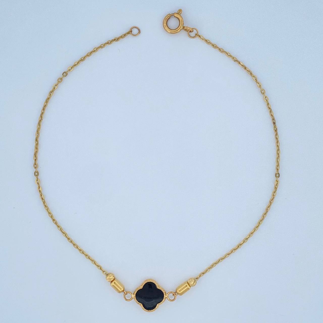 Tobillera Trebol 2.3gr / 25.5cm / Oro Amarillo 18K &