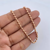 Cadena Militar 18.7gr / 60.5cm / 3mm Bola Diamantada Oro Rosa 18K $