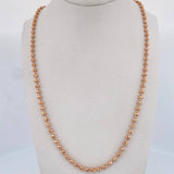 Cadena Militar 18.7gr / 60.5cm / 3mm Bola Diamantada Oro Rosa 18K $