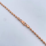 Cadena Militar 18.7gr / 60.5cm / 3mm Bola Diamantada Oro Rosa 18K $