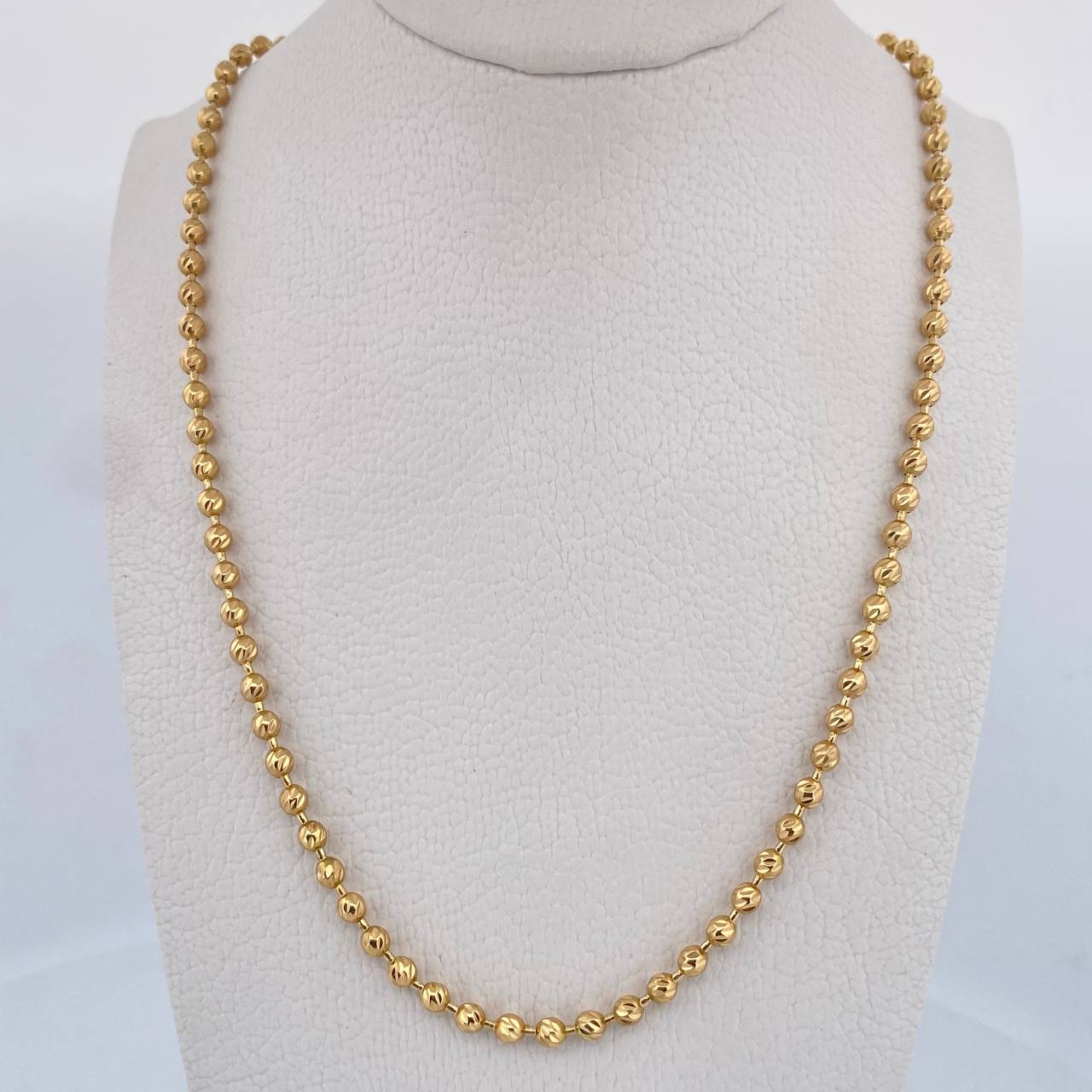 Cadena Militar 16.05gr / 61.4cm / 3mm Diamantada Oro Amarillo 18K $
