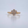 Anillo Flor 2.1gr / T6 3/4 / Circones Blancos Oro Amarillo 18K $