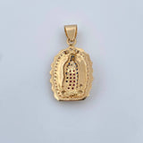 Dije Virgen Guadalupé 2.95gr / 2.9cm / Circones Blancos Azules Fucsias Oro Amarillo 18K $