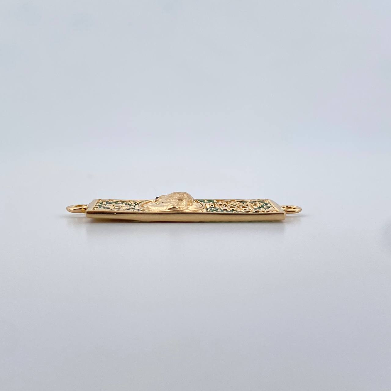 Herraje Dólar 3.05gr / 3.1cm / Circones Verdes Oro Amarillo 18K $