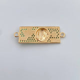 Herraje Dólar 3.05gr / 3.1cm / Circones Verdes Oro Amarillo 18K $