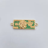 Herraje Dólar 3.05gr / 3.1cm / Circones Verdes Oro Amarillo 18K $