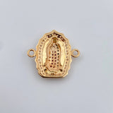 Herraje Virgen de Guadalupe 2.55gr / 2cm / Circones Fucsias Verdes Blancos Oro Amarillo 18K $
