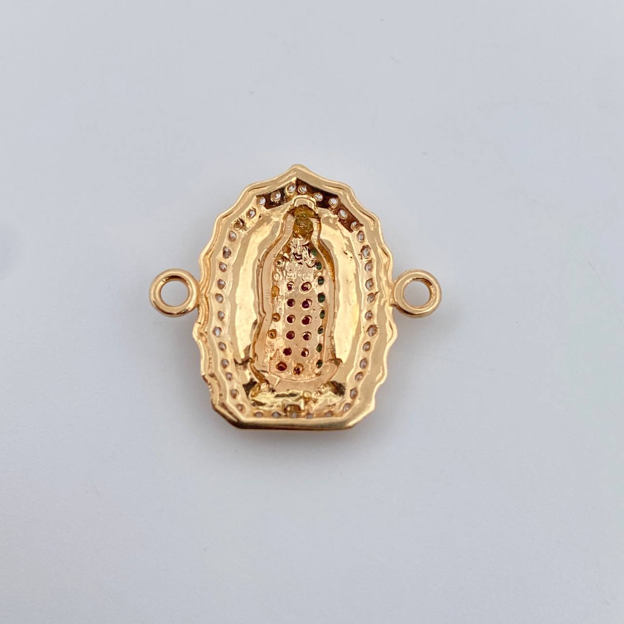 Herraje Virgen de Guadalupe 3gr / 2cm / Circones Fucsias Verdes Blancos Oro Amarillo 18K $