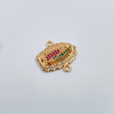 Herraje Virgen de Guadalupe 3gr / 2cm / Circones Fucsias Verdes Blancos Oro Amarillo 18K $