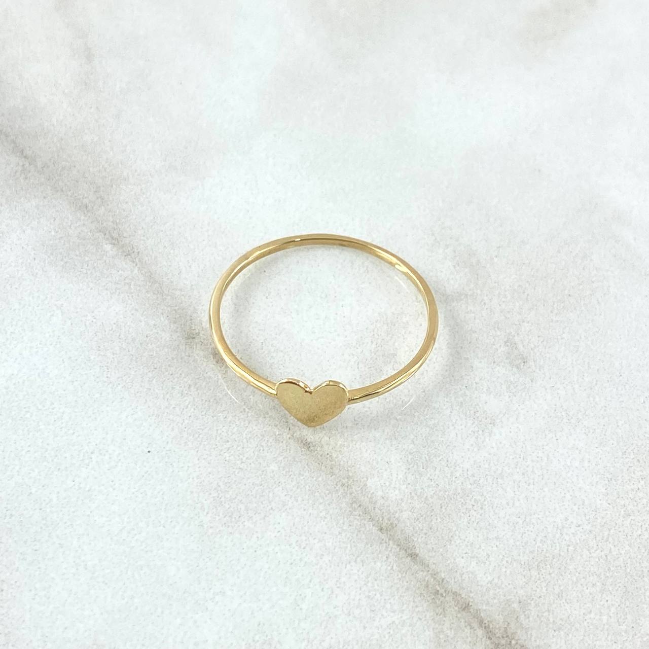 Anillo Corazon 0.8gr / T5 1/4 / Liso Oro Amarillo 18K