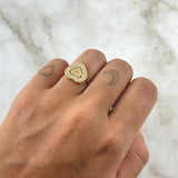 Anillo Corazon Doble 2.95gr / T5 / Circones Blancos Oro Amarillo 18K