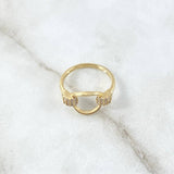 Anillo Hebilla 2.35gr / T6 / Circones Blancos Oro Amarillo 18K *