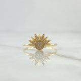 Anillo Pareja Sol y Luna 3.25gr / T6 3/4- T61/2 / Circones Blancos Oro Amarillo 18K