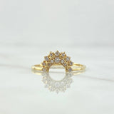Anillo Pareja Sol y Luna 3.25gr / T6 3/4- T61/2 / Circones Blancos Oro Amarillo 18K