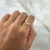 Anillo Pareja Sol y Luna 3.25gr / T6 3/4- T61/2 / Circones Blancos Oro Amarillo 18K