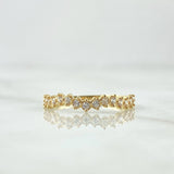 Anillo Media Churumbela Curvo 1.25gr / T6 3/4 / Circones Blancos Oro Amarillo 18K