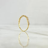 Anillo Media Churumbela Curvo 1.25gr / T6 3/4 / Circones Blancos Oro Amarillo 18K