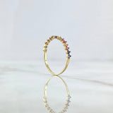 Anillo Churumbela Curvo 1.05gr / T5 3/4 / Circones De Colores Oro Amarillo 18K ©