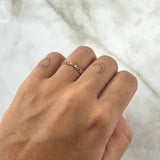 Anillo Churumbela Curvo 1.1gr / T5 1/4 / Circones de Colores Oro Amarillo 18K *