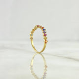 Anillo Churumbela Curvo 1.1gr / T5 1/4 / Circones de Colores Oro Amarillo 18K *