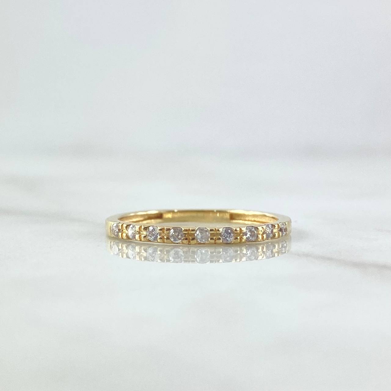 Anillo Churumbela Puntos 1.55gr / T6 3/4 / Circones Blancos Oro Amarillo 18K *