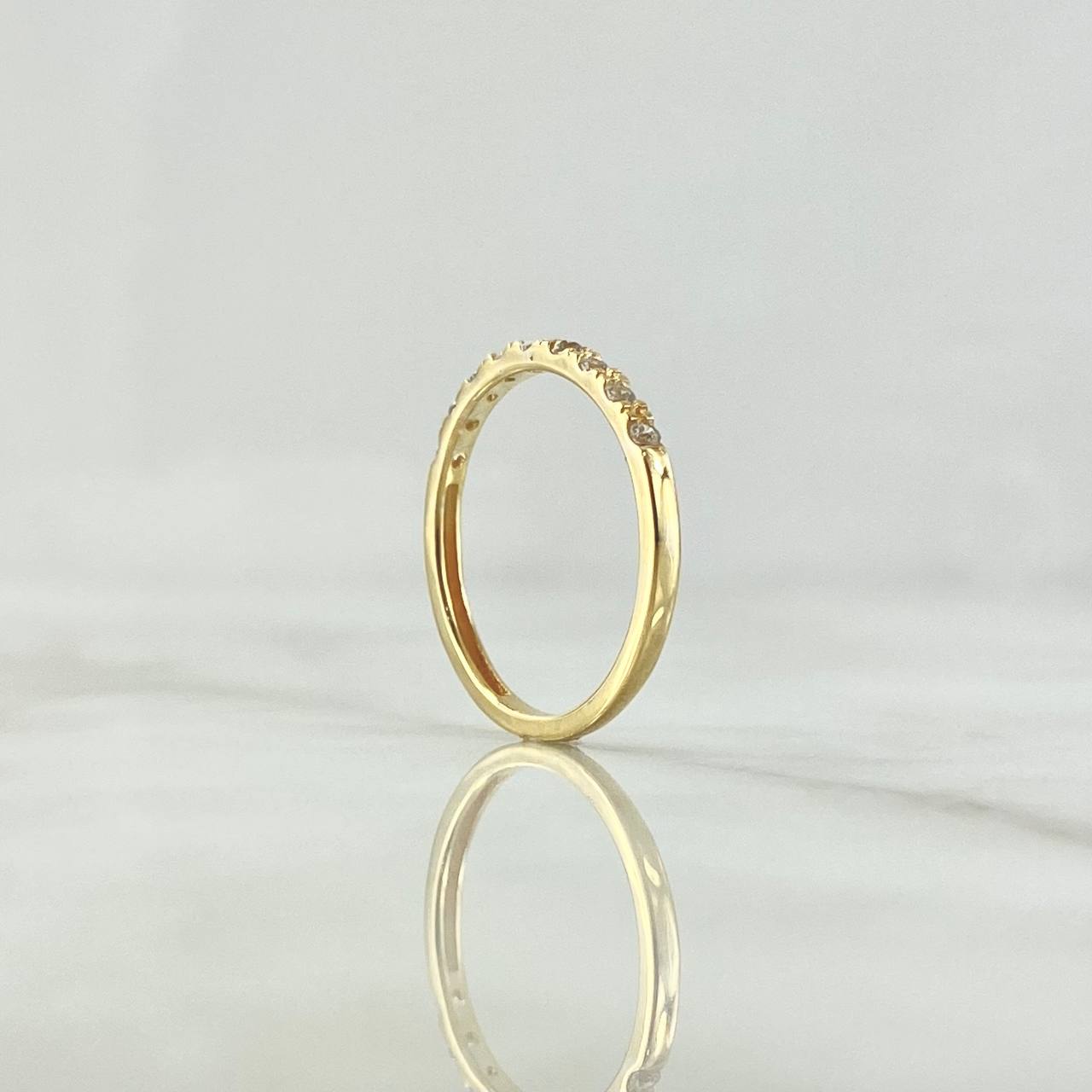 Anillo Churumbela Puntos 1.55gr / T6 3/4 / Circones Blancos Oro Amarillo 18K *