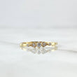 Anillo Geometrico 1.1gr / T5 1/4 / Circones Blancos Oro Amarillo 18K
