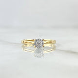 Anillo Solitario Liso 1.35gr / T5 1/4 / Circon Blanco Oro Amarillo 18K