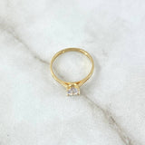 Anillo Solitario Liso 1.35gr / T5 1/4 / Circon Blanco Oro Amarillo 18K