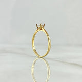 Anillo Solitario Liso 1.35gr / T5 1/4 / Circon Blanco Oro Amarillo 18K
