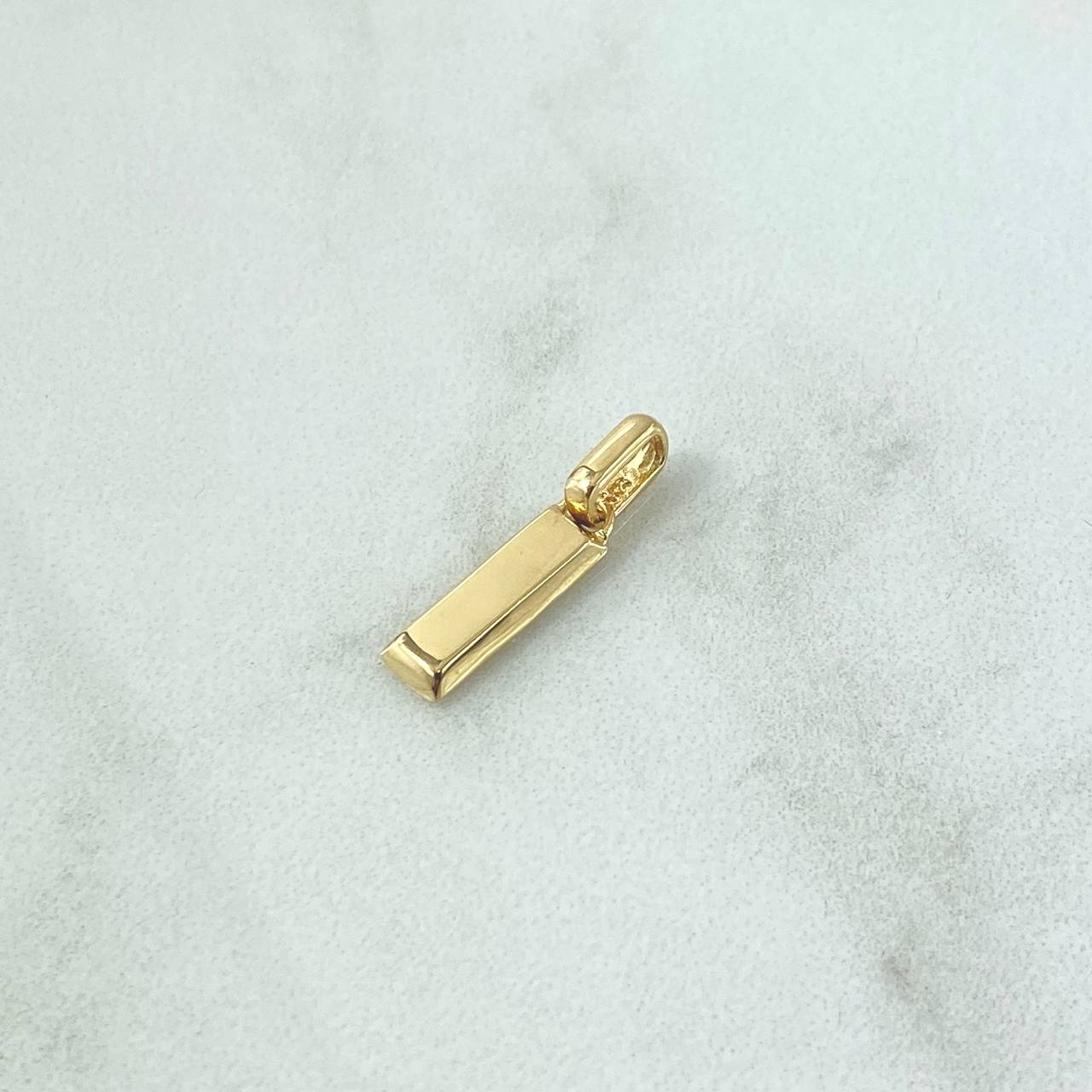 Dije Lingote 1.25gr / 1.9cm / Liso Oro Amarillo 18K