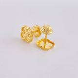 Topos Trebol Diamantado 0.6 g / 7.7 mm Oro Amarillo 18K