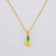 Set Cadena Veneciana + Dije Corazon Rayado Esmeralda 3 Pts / 1 g / 45 cm Oro Amarillo 18K