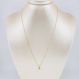 Set Cadena Veneciana + Dije Corazon Rayado Esmeralda 3 Pts / 1 g / 45 cm Oro Amarillo 18K