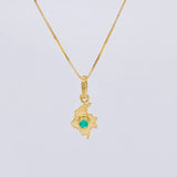 Set Cadena Veneciana + Dije Mapa Esmeralda 4 Pts / 1.05 g / 45 cm Oro Amarillo 18K