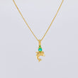 Set Cadena Veneciana + Dije Troquel Delfin Esmeralda 3 Pts / 1.05 g / 45 cm Oro Amarillo 18K