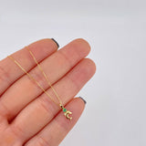 Set Cadena Veneciana + Dije Troquel Delfin Esmeralda 3 Pts / 1.05 g / 45 cm Oro Amarillo 18K