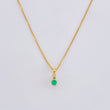 Set Cadena Veneciana + Dije Sencillo Redondo Esmeralda 6 Pts / 1 g / 45 cm Oro Amarillo 18K