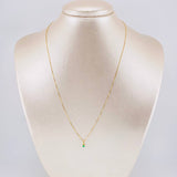 Set Cadena Veneciana + Dije Senciillo Redondo Esmeralda 6 Pts / 1 g / 45 cm Oro Amarillo 18K