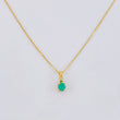 Set Cadena Veneciana + Dije Sencillo Redondo Esmeralda 10 Pts / 1.05 g / 45 cm Oro Amarillo 18K