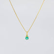 Set Cadena Veneciana + Dije Senciillo Redondo Esmeralda 6 Pts / 1 g / 45 cm Oro Amarillo 18K